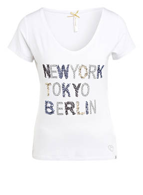 KEY LARGO T-Shirt mit Schmuckstein- und Paillettenbesatz