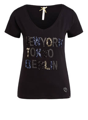 KEY LARGO T-Shirt mit Schmuckstein- und Paillettenbesatz