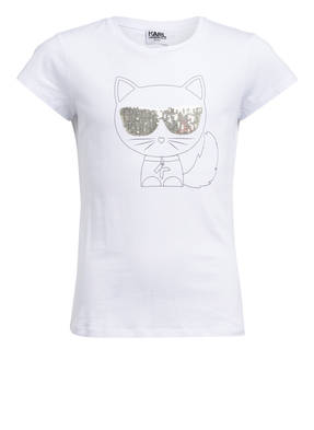 KARL LAGERFELD KIDS T-Shirt mit Paillettenbesatz