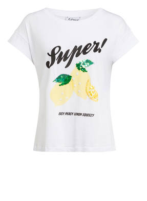Grace T-Shirt mit Pailletten- und Perlenbesatz