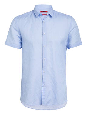 HUGO Halbarm-Hemd EMPSON Extra Slim Fit mit Leinen