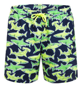 SUNUVA Badeshorts NAVY NEON SHARK mit UV-Schutz 50+
