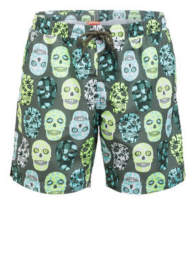 SUNUVA Badeshorts KHAKI SURF SKULLS mit UV-Schutz 50+