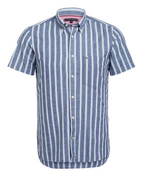 TOMMY HILFIGER Halbarm-Hemd Slim Fit mit Leinen