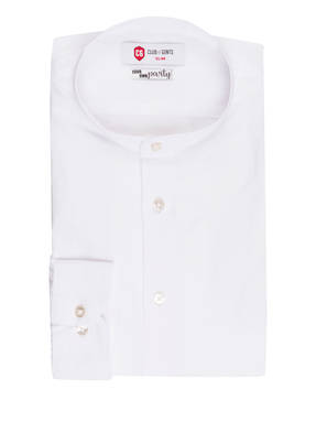 CG CLUB of GENTS Hemd Slim Fit mit Stehkragen und Leinen