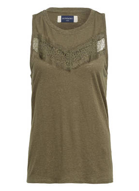Superdry Top mit Leinen und Spitzenbesatz