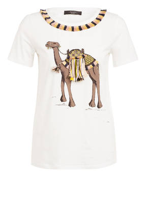 WEEKEND MaxMara T-Shirt PERDONI mit Perlen- und Fransenbesatz