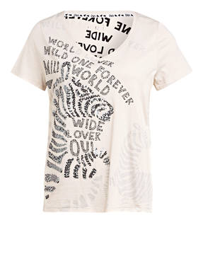 oui T-Shirt mit Paillettenbesatz