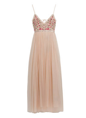 needle & thread Kleid mit Pailletten- und Perlenbesatz