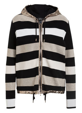 MARCCAIN Stickjacke im Materialmix mit Glitzergarn