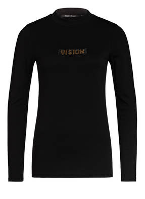 MARC AUREL Longsleeve mit Schmucksteinbesatz