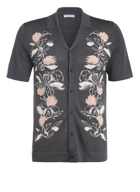 REISS Strick-Resorthemd HERNANDEZ Regular Fit mit Leinen