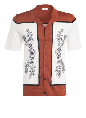 REISS Strick-Resorthemd BRADIE Regular Fit mit Leinen