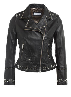 SCHYIA Lederjacke mit Nietenbesatz