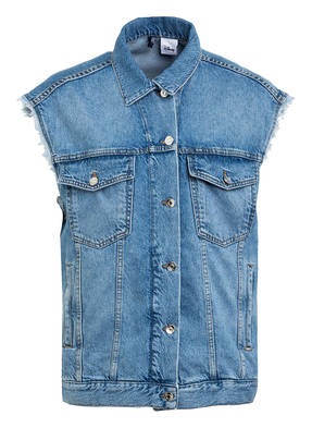 LIU JO Oversized-Jeansweste mit Schmucksteinbesatz