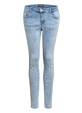 FRANK LYMAN Jeans mit Galonstreifen und Schmucksteinbesatz