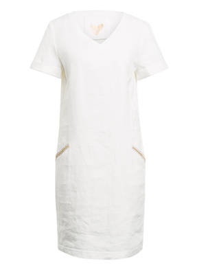 oui Leinenkleid mit Schmucksteinbesatz