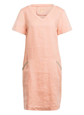 oui Leinenkleid mit Schmucksteinbesatz