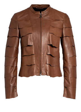 RIANI Lederjacke mit Volantbesatz