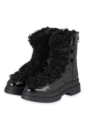 MARC CAIN Schnürboots mit Kunstfellbesatz