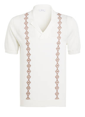 REISS Strick-Poloshirt VEGA mit Leinen
