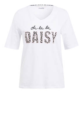 oui T-Shirt mit Paillentenbesatz
