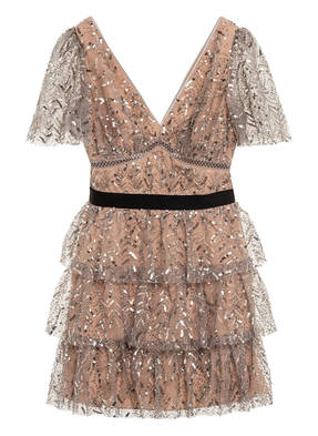 self-portrait Kleid mit Perlen- und Paillettenbesatz