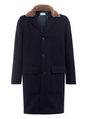 BRUNELLO CUCINELLI Wollmantel mit abnehmbarem Lammfellbesatz