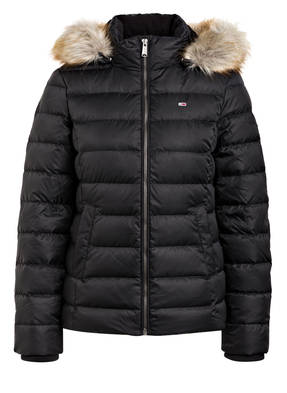 TOMMY JEANS Daunenjacke mit abnehmbarer Kapuze und Kunstfellbesatz
