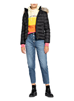 TOMMY JEANS Kurtka puchowa z odpinanym kapturem und wykończona sztucznym futrem