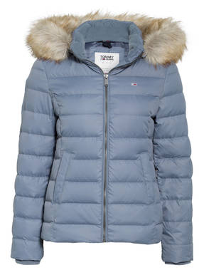 TOMMY JEANS Daunenjacke mit abnehmbarer Kapuze und Kunstfellbesatz