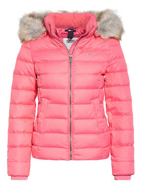 TOMMY JEANS Daunenjacke mit abnehmbarer Kapuze und Kunstfellbesatz