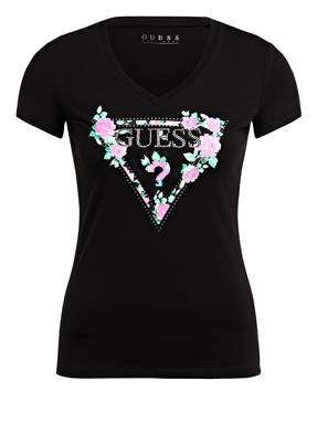 GUESS T-Shirt BRITNEY mit Schmucksteinbesatz