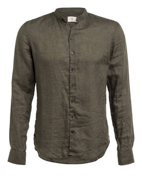 Q1 Manufaktur Leinenhemd RENÉ Extra Slim Fit mit Stehkragen