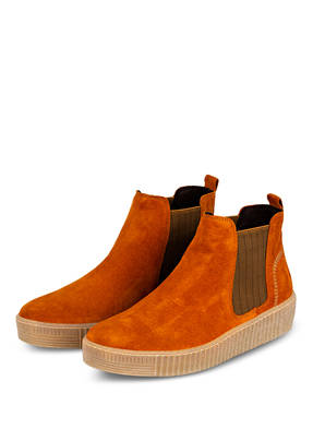 orange chelsea boots