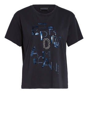 EMPORIO ARMANI T-Shirt mit Pailletten- und Schmuckteinbesatz