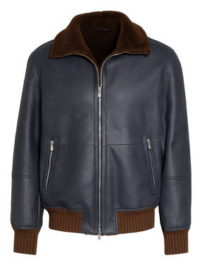 BRUNELLO CUCINELLI Lederjacke mit Lammfellfutter