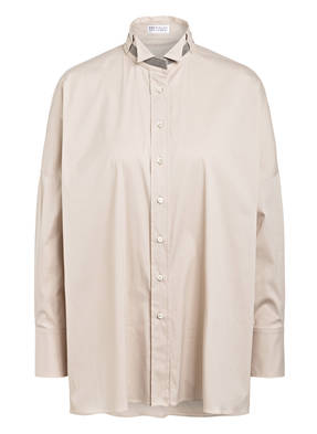 BRUNELLO CUCINELLI Oversized-Hemdbluse mit Perlenbesatz