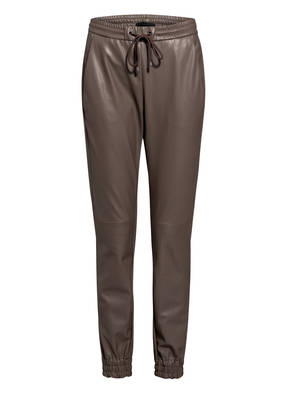 MAC Hose im Jogging-Stil in Lederoptik