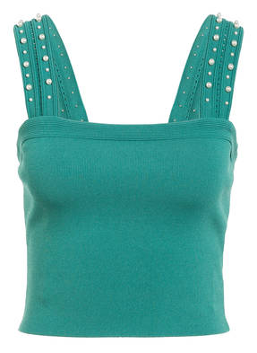 sandro Cropped-Top mit Perlenbesatz