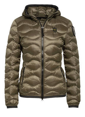 Blauer Daunenjacke
