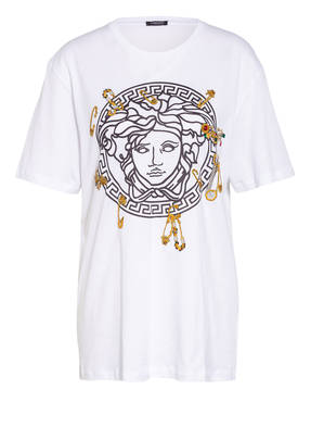 VERSACE Oversized-Shirt mit Schmucksteinbesatz