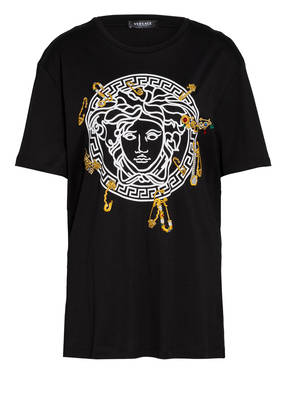 VERSACE Oversized-Shirt mit Schmucksteinbesatz