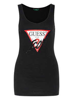 GUESS Top mit Schmucksteinbesatz