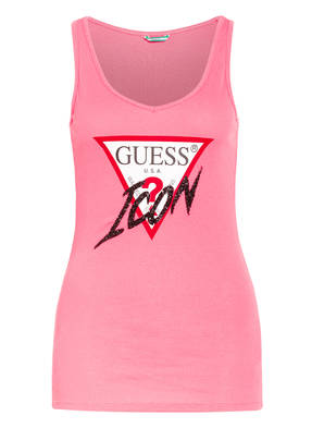 GUESS Top mit Schmucksteinbesatz