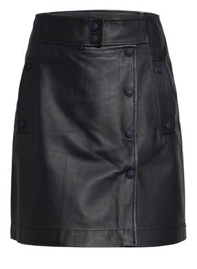SPORTMAX Lederrock mit Schmucksteinbesatz