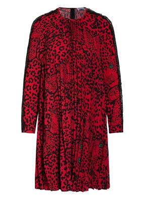 RED VALENTINO Plisseekleid mit Spitzenbesatz