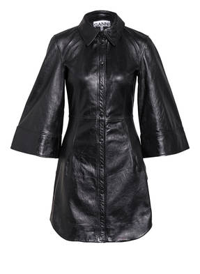GANNI Lederkleid mit 3/4-Arm