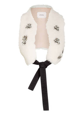 DOROTHEE SCHUMACHER Lammfellweste CHARMING SOFTNESS mit Schmucksteinbesatz
