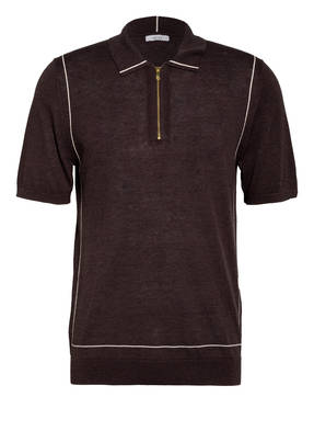 REISS Strick-Poloshirt ROLLER Slim Fit mit Leinen